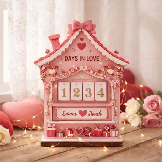 Discover Personalized Days In Love House Counter, Custom Couple Anniversary Day Tracker, Romantic Wedding Engagement Valentine Gift