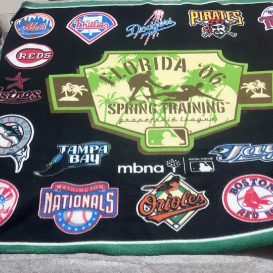 Discover Minors Grapefruit League FL Fleece Blanket 64"x49" 18 Logos Spring Training 2006