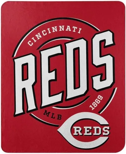 Discover MLB Cincinnati Reds Rolled Fleece Blanket 50" by 60" Style Called Campaign