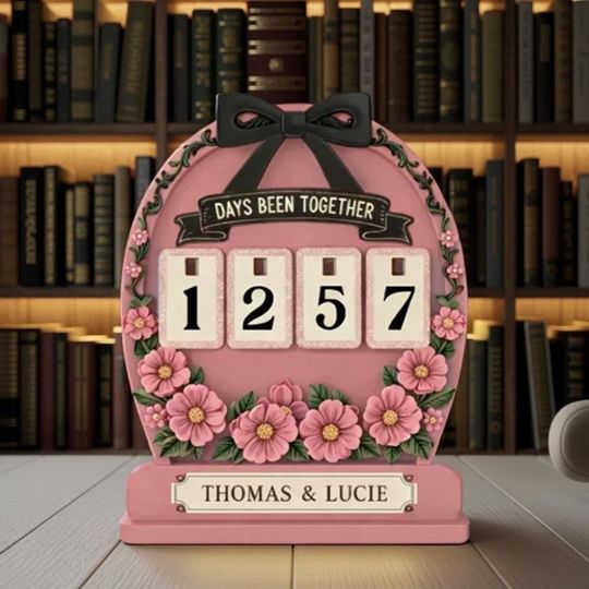 Discover Personalized Days Been Together Counter, Custom Couple Anniversary Day Tracker, Romantic Love Sign, Wedding Engagement Valentine Gift