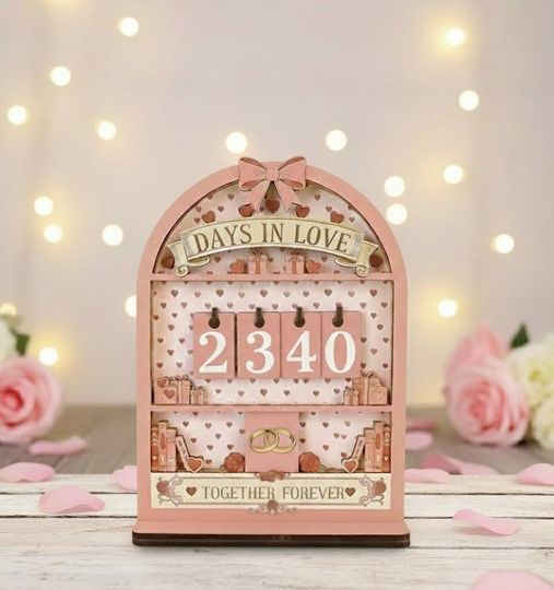 Discover Personalized Days in Love Tracker Sign, Custom Couple Anniversary Gift, Relationship Counter, Valentine Gift for Boyfriend