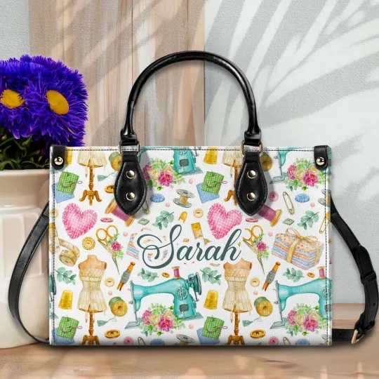 Discover Personalized Leather Sewing Handbag for Sewing Enthusiasts