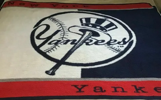 Discover NY YANKEES Fleece Throw Blanket 56”x 48” MLB by BIEDERLACK and 100 Year Book