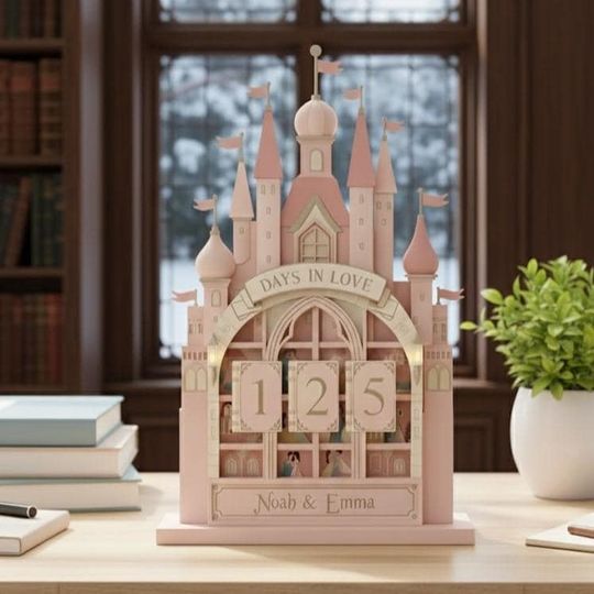 Discover Personalized Castle Days in Love Tracker, Gift for Girlfriend, Custom Couple Sign, Valentine's Day Gift, Anniversary Gift, Love Counter