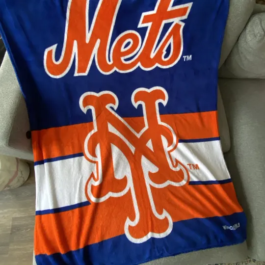 Discover Fanatics New York Mets Fleece Throw Blanket 48x66" Limited Edition WinCraftMLB