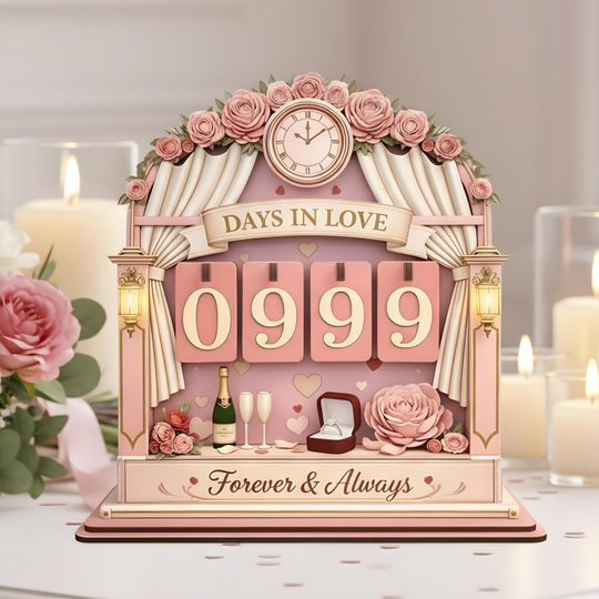 Days In Love Tracker Sign, Personalized Couple Day Counter, Custom Relationship Milestone, Romantic Anniversary Gift, Valentines Day Gift