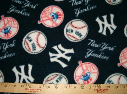 Discover MLB New York Yankees Fleece Fabric Sold By The Yard BTY 58" wide