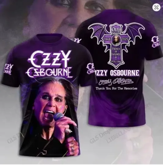 Discover Ozzy Osbourne Black Sabbath Purple Unisex 3D Printed T-Shirt