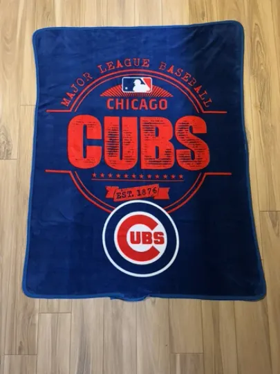 Discover Vintage Chicago CUBS USA Stadium Lap Blanket Throw Fleece 56x45 Hard To Find