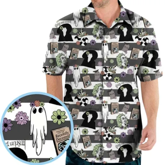 Showtime Halloween Beetlejuice Hawaiian Shirt, Horror Hawaiian Shirt Mens