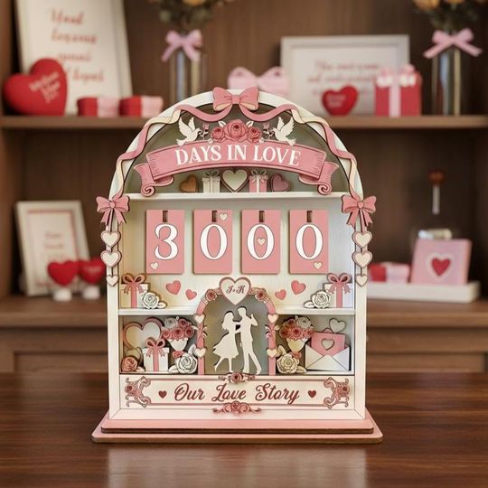 Personalized Days in Love Tracker, Couple Day Counter Display, Custom Couple Sign, Anniversary Gift for Boyfriend, Relationship Counter Gift