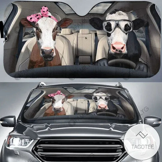 Discover Cow Car Sun Shade Heifer Cow Driving Windshield Sun Shade