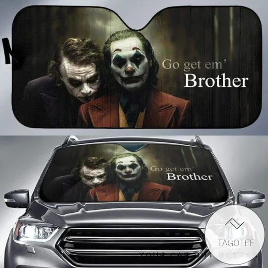 Discover Personalized DC Joker Car Sun Shade Go Get Em Brother Legend Jokers Windshield