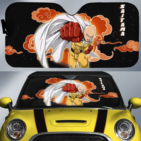 Discover Saitama Car Sunshade Custom OPM Anime Car Accessories