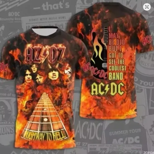 Discover AC-DC 2025 Rock Band T-shirt 3D Printed Quick Drying Breathable Men's Multicolour