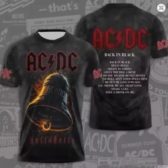 Discover AC-DC 2025 Rock Band T-shirt 3D Printed Quick Drying Breathable Men's Multicolour
