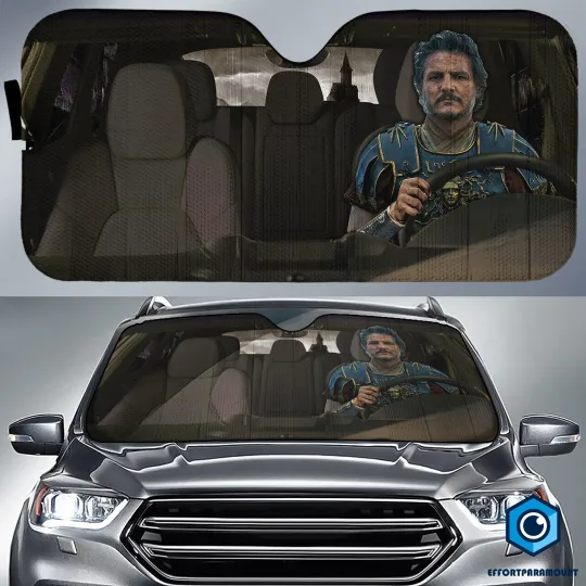 Discover Pedro Pascal Gladiator II Car Sun Shade, Vintage 90s Pedro Pascal Car