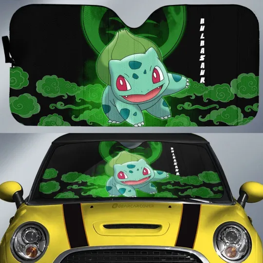 Discover Bulbasaur Car Sunshade Custom Anime Car Accessories