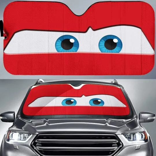 Discover Cars Movie Lightning McQueen Auto Sunshade | Radiator Springs Car Windshield |