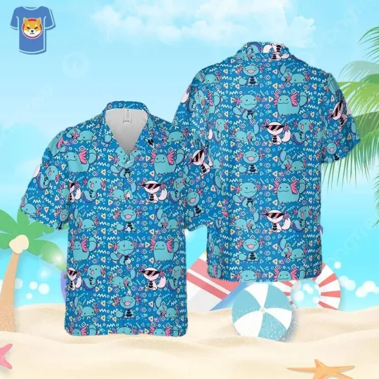 Discover Wooper PKM Shirt Summer Gift Hawaiian Shirt, Wooper Button Up Shirt