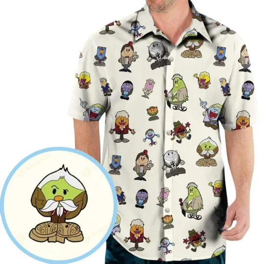 Doctor Who and Mr Men Pattern Hawaiian Shirt, Funny Aloha Shirts for Men