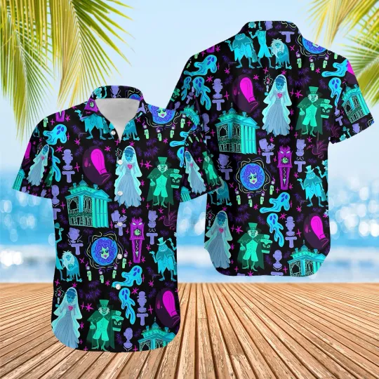 Discover Haunted Mansion Hawaiian Shirt, Foolish Mortals Aloha Shirt