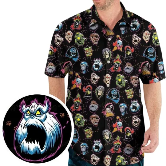 Discover Mystery Maniacs Scooby Villains Pattern Hawaiian Shirt