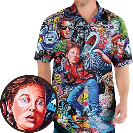 Discover Back To The 80s Pop Culture 80s Movies Characters Hawaiian Shirt
