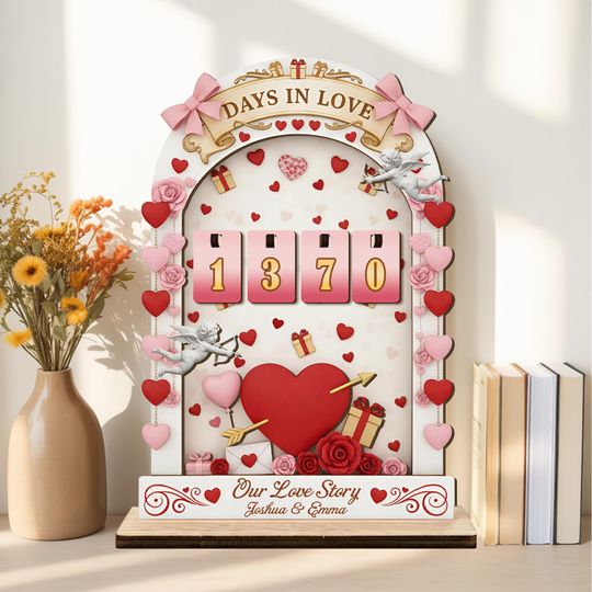 Personalized Days Together Couples Tracker: Anniversary Gift, Couples Gift, Gift For Boyfriend, Love Day Counter For Him & Her