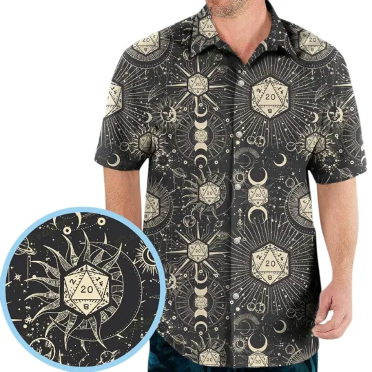 Discover Diceyverse Dice RPG DND Hawaiian Shirt Funny Aloha Shirts for Men