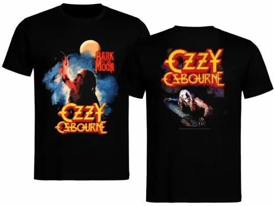 Discover Ozzy Osbourne Band Bark at the Moon Cotton Black T Shirt