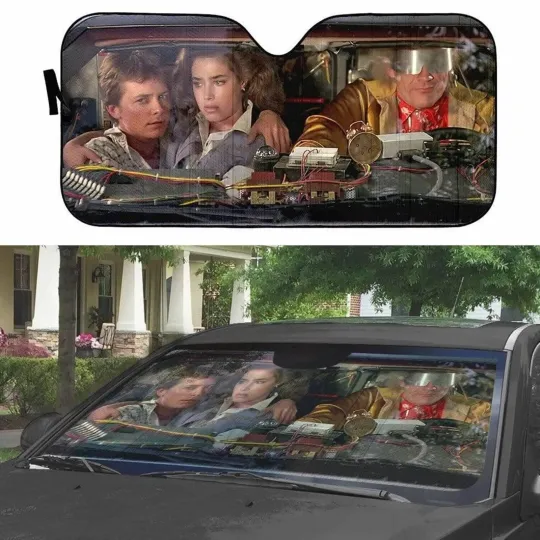 Back To The Future Auto Sunshade, Marty McFly And Emmett Brown Car Car