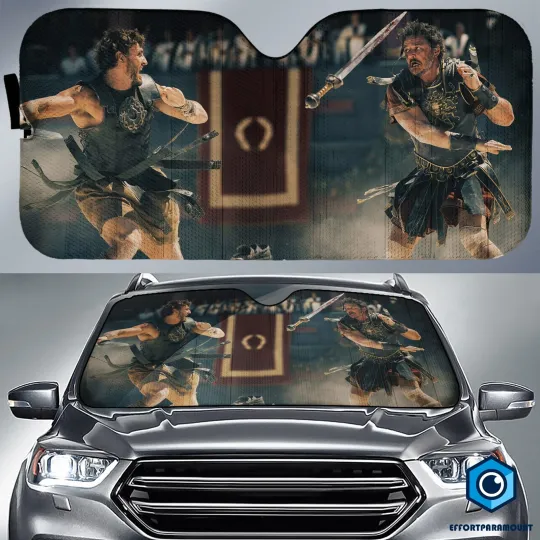 Discover Gladiator II Car Sun Shade, Gladiator II, General Acacius, Lucius Vs Acacius