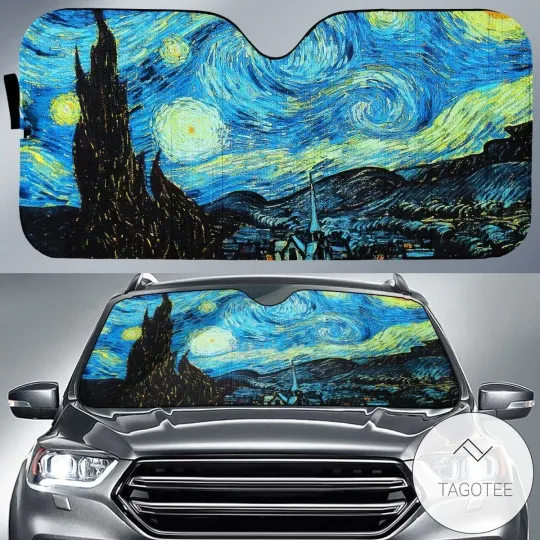Personalized Art Starry Night Car Sun Shade Starry Night Art Painting