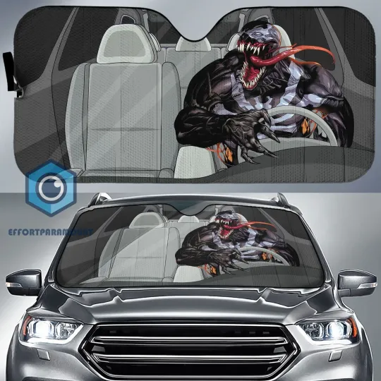Discover Venom Eddie Brock Car Sunshade, Superhero Universe Car Sun Shade, Avengers Cars