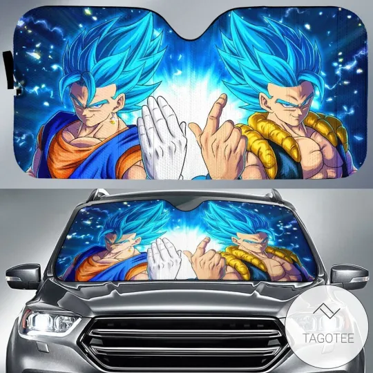 Dra.gon Ball Car Sun Shade Vegito And Gogeta Saiyan Blue Windshield Sun Shade