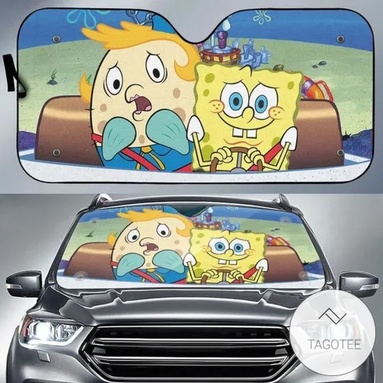 Personalized Driving Spongebob Auto Sun Shade