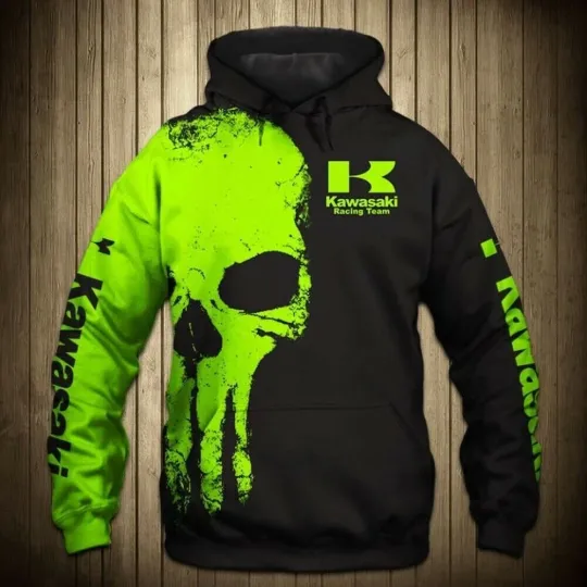 Discover Hoodie kawasaki 3D All Over F1 Racing Full size US - Lightweight Hoodie