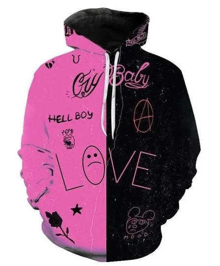 Lil Peep 3D Hoodie Unisex Pullover Sweatshirt for Rap Hip Hop Style