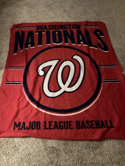Discover MLB Washington Nationals Large Super Soft Fleece Throw Blanket 50" X 60"