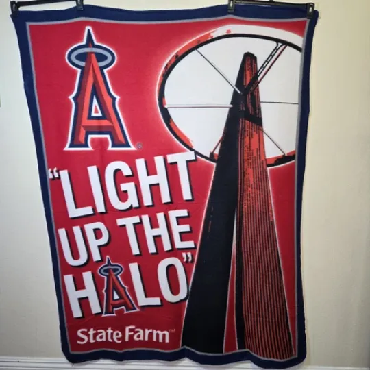 Discover Los Angeles Angels of Anaheim “ Light Up the Halo” SGA Fleece Throw Blanket
