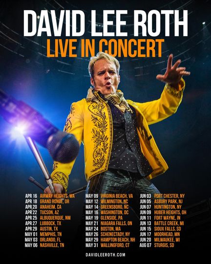 Discover David Lee Roth Announces Spring 2026 North American Tour Poster