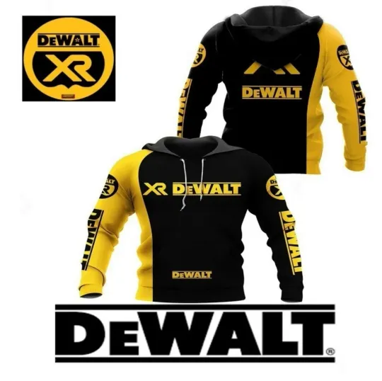 Discover DeWalt 3D Printed Hoodie for Men, Lightweight, New Year