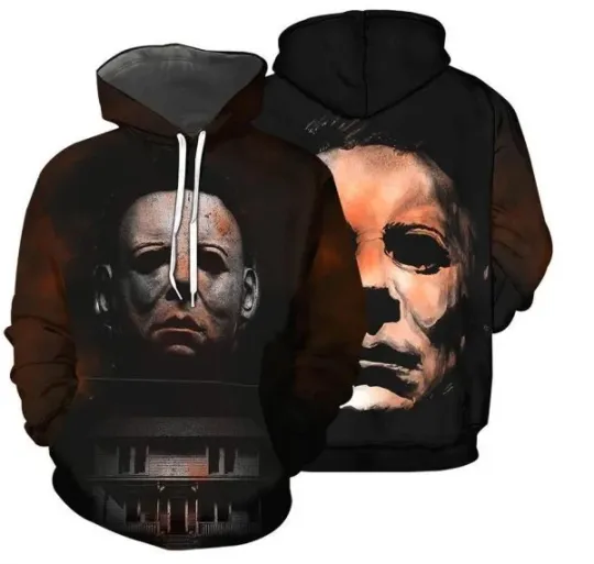 Discover Michael Myers Face 3D Hoodie All Over Print for Men and Women