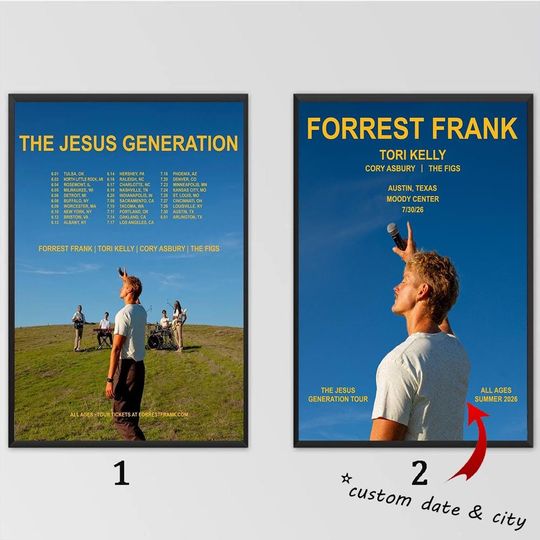Discover Custom Poster - Forrest Frank The Jesus Generation Tour 2026 Poster