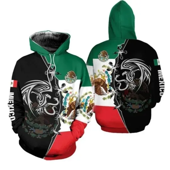 Discover Mexico 3D Hoodie, Mexico Aztec All Over Printed 3D Hoodie, Aztec Hoodie, Mexico