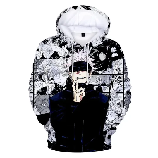 Anime Jujutsu Satoru Satoru Gojo 3D Printed Hoodie Unisex