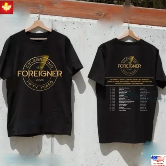 Discover New Arrival Foreigner Celebrating Fifty Years Tour 2026 Tshirt Xmas Gift For Fan