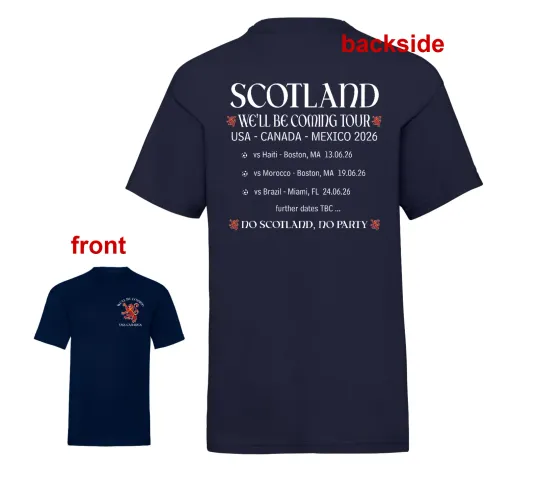 Scotland on Tour, World Cup 2026 t-shirt, We'll Be Coming, Scottish Supporters