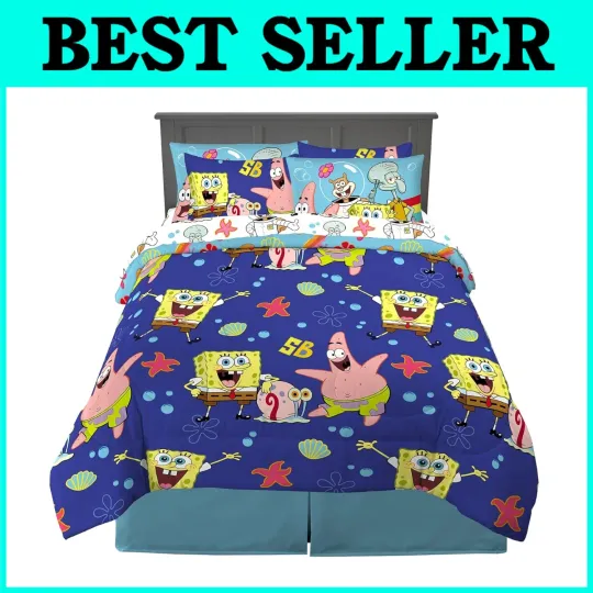 SpongeBob SquarePants Kids Bedding Set, Full Size